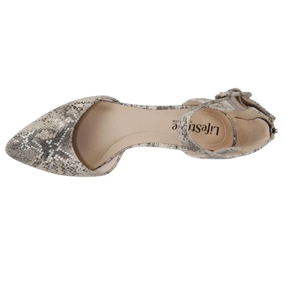 LifeStride Women's Admire Block Heel Dress Sandal - Taupe Multi size 6